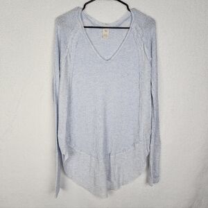 WE THE FREE Catalina Waffle Knit Long Sleeve Thermal V Neck Top M